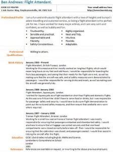 Flight attendant with 5 years of experience in international flights. Flight Attendant CV Example - Learnist.org