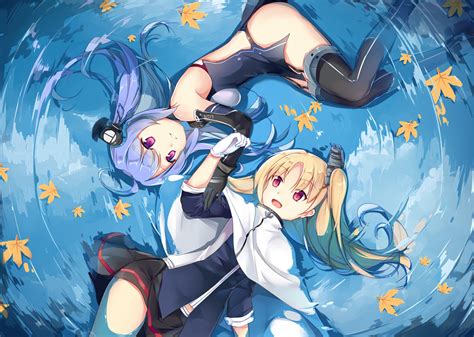 Girls Anthropomorphism Azur Lane Blonde Hair Blue Hair Cleveland Azur