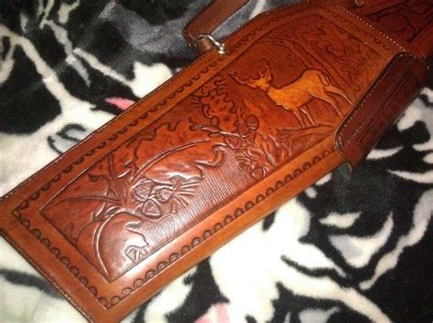 Hand Crafted Custom Piece Lined Leather Rifle Case Hand Made Tooled