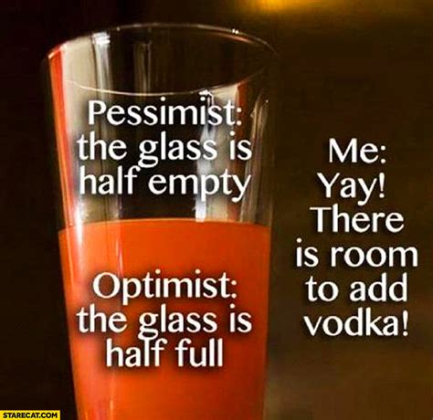 Pessimist Glass Half Empty Optimist Glass Half Full Me