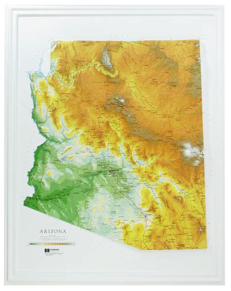 Arizona Raised Relief 3d Map