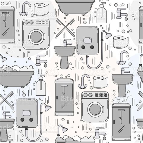 Vector Plumbing Seamless Pattern For Design And Web Stock Illustration