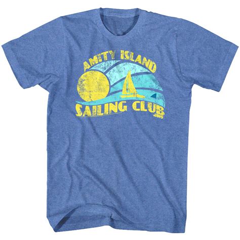 Jaws Amity Island Sailing Club T Shirt Mens Societees