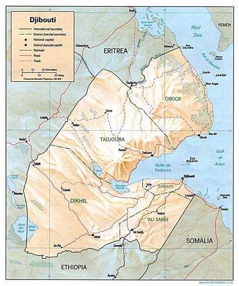 Mapas Imprimidos De Yibuti Con Posibilidad De Descargar