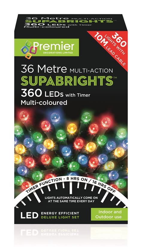 Premier Supabright Multi Action 36m Led Christmas Lights Multi Colour