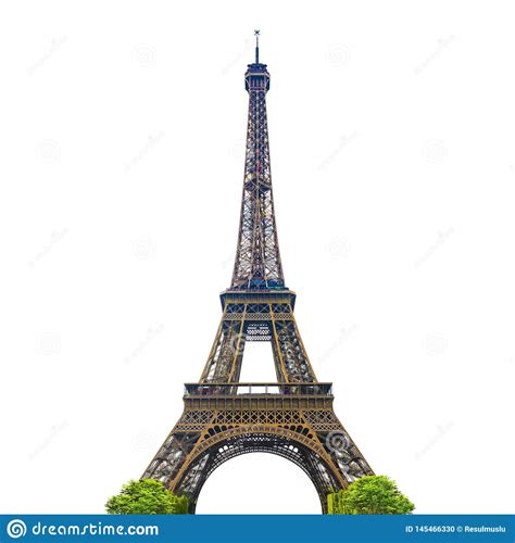 Eiffel Tower With White Background Stock Photo Image Of Paris French