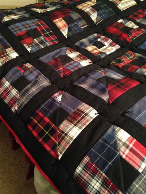 Patchwork Quilt With Flannel And Plaid Patterns