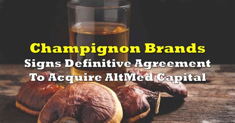 Get the latest champignon brands stock price and detailed information including shrmf news, historical charts and realtime prices. Champignon Brands Signs Definitive Agreement To Acquire ...
