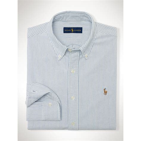 Polo Ralph Lauren Striped Pinpoint Oxford Shirt In Blue For Men Lyst