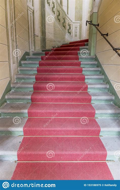 Red Carpet On The Stairs In The Building Stock Image Image Of Design