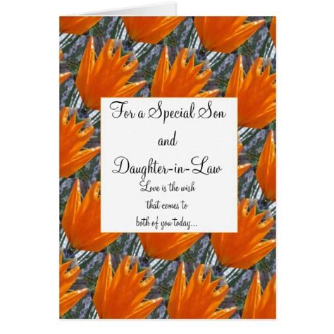 Happy Wedding Anniversary Son And Wife Flowers Greeting Card Zazzle