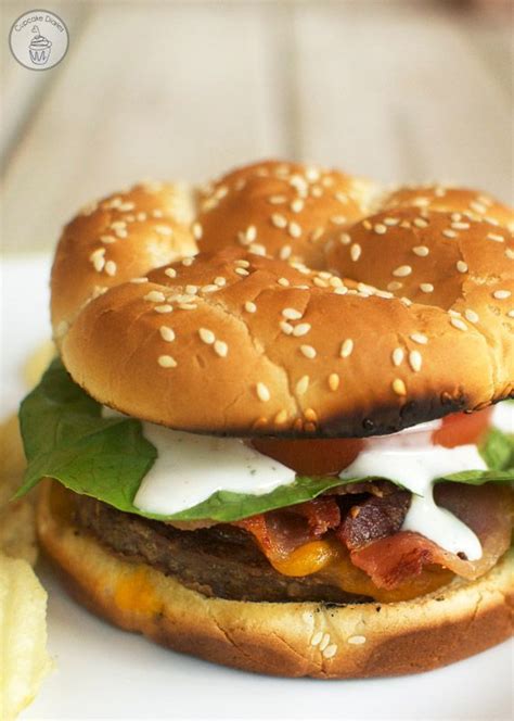 Bacon Ranch Burger A Juicy Cheeseburger Topped With Crispy Bacon And