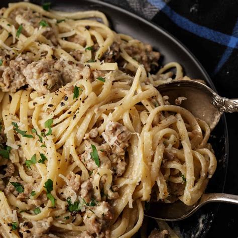 creamy italian sausage pasta butter and baggage