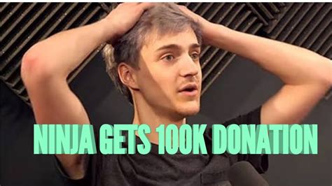 Ninja Reacts To 100000 Donation Youtube