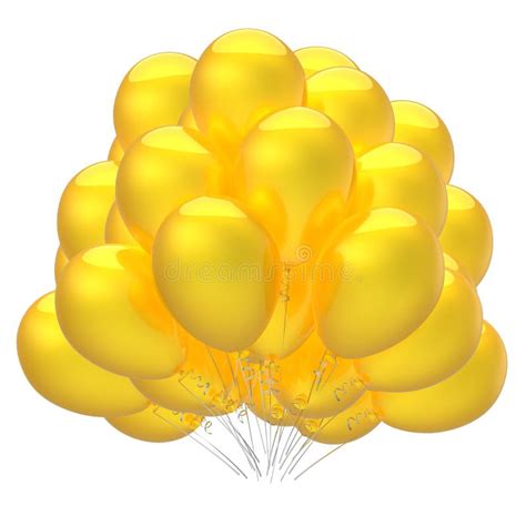 Party Balloons Yellow Shiny Colorful Birthday Helium Balloon Bunch