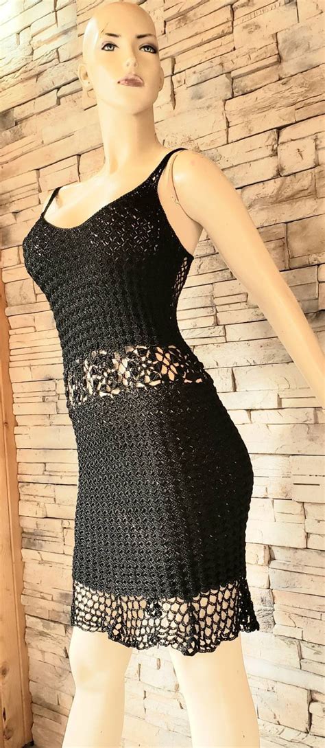 Sexy Black Crochet Dress Etsy