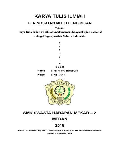 Berikut ✅ contoh abstrak yang benar untuk membantu kamu dalam pembuatan karya ilmiah, paper, skripsi, makalah, proposal ⭐⭐⭐⭐. Karya Ilmiah Bahasa Indonesia Tentang Pendidikan - Terkait ...