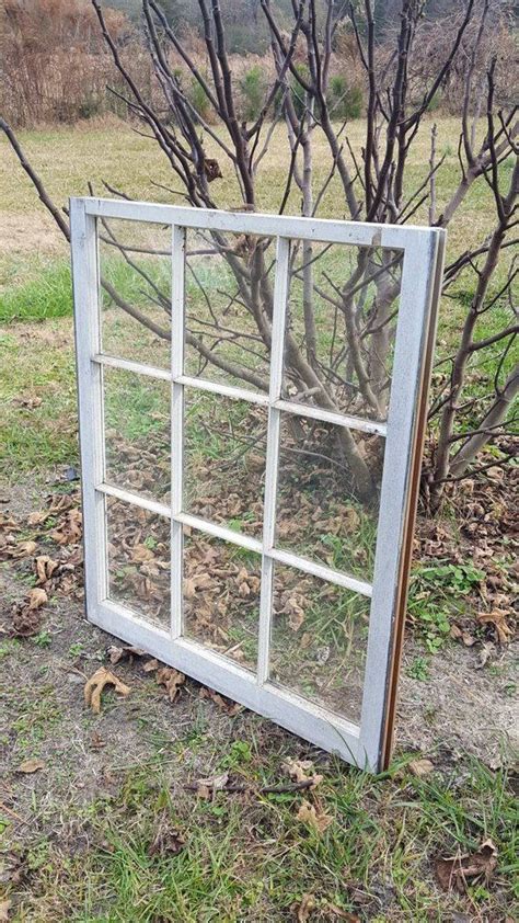 40x32 Nine 9 Pane Vintage Farm House Antique Wood Window Frame Sash Wedding Portait 40x32 Old