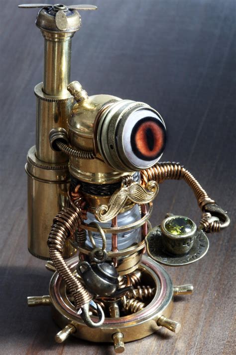 Steampunk Mustache Robot Drinking Tea By Catherinetterings On Deviantart