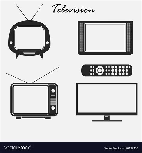Television Icons Set Royalty Free Vector Image