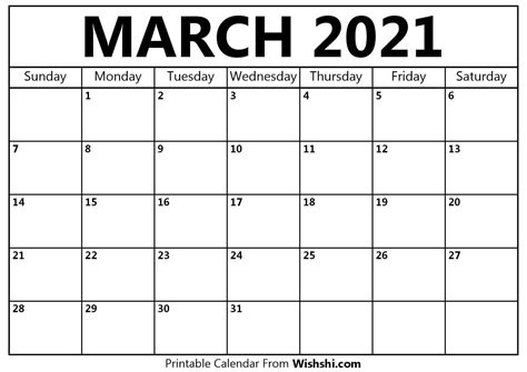 Yes you and your entire family can enjoy this free printable 2021 calendar in so many ways. March 2021 Calendar Printable - Free Printable Calendars ...
