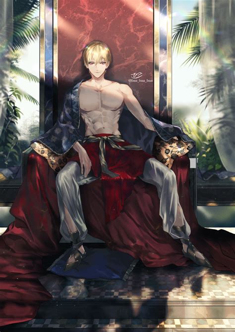 Sakura Hitsuji Gilgamesh Fate Fate Stay Night Fate Series Highres Boy Abs Bare