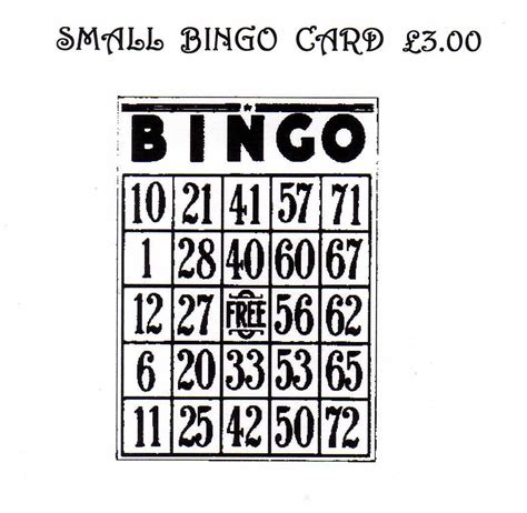Bingo Cardsmall Unmounted Rubber Stamp Non Adhesive 62 Etsy