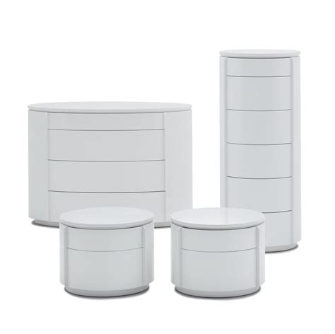 Oval Chest Of Drawers In White Lacquered Wood Idfdesign