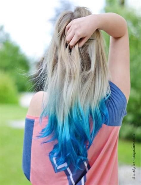 Blue Blonde Dipdyed Hair Hairstyles Magazine Hairstyles Magazine