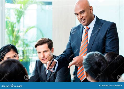 Indian Business Man Leading Team Meeting Stock Photo Image 50208433