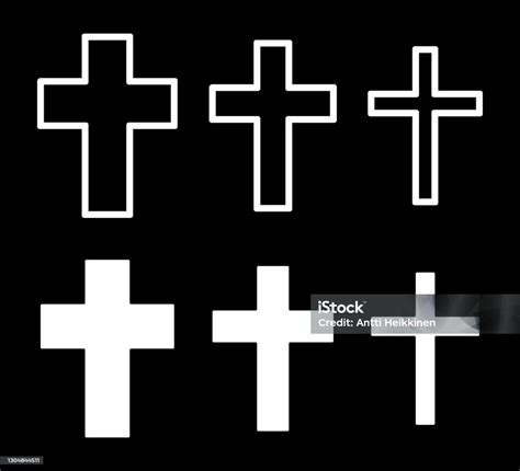 Simbol Bentuk Vektor Silang Tanda Kekristenan Ikon Agama Kristen Logo