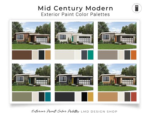 Exterior Paint Color Schemes Mid Century Modern Home Paint Etsy Australia