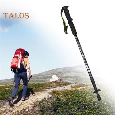 Buy Talos Trekking Pole Pp Handle Shock Absorber Aluminum Alloy 3 Sections Anti Slip Solid