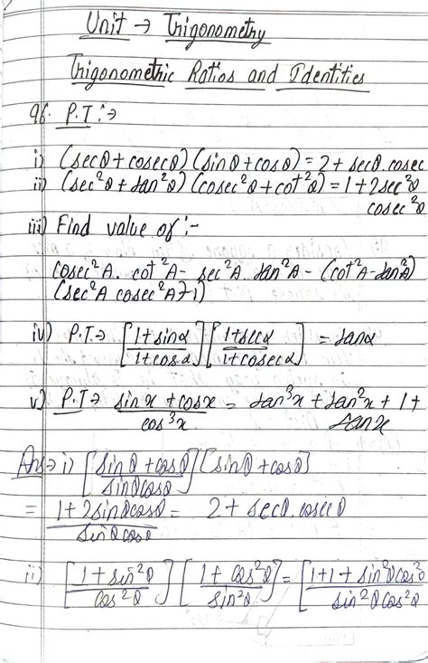 Trigonometry Full Chapter For Jeeclass 11 Handwritten Notes Pdf