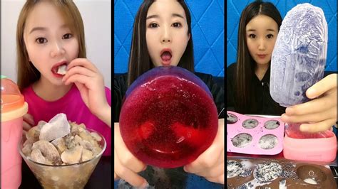 얼음asmr 과일 얼음먹방리얼사운드 Fruit Ice Eating Asmr46 Youtube