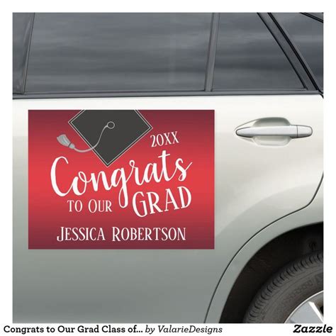 Congrats To Our Grad Class Of 2021 Red Car Magnet Car Magnets