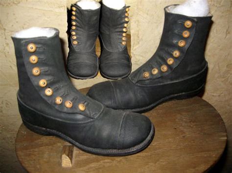 Antique Victorian Black Fabric Button Up Shoes~boots Boots Shoe Boots Up Shoes