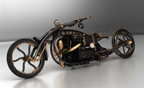 Black Widow Steampunk Chopper Extreme Custom Motorcycle Mod Atcrux