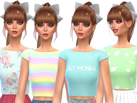 12 More Pastel Goth Crop Tops Found In Tsr Category Sims 4 Female