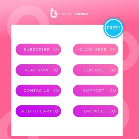 Free Pack Of Modern Style Buttons For Mobile App Website Design