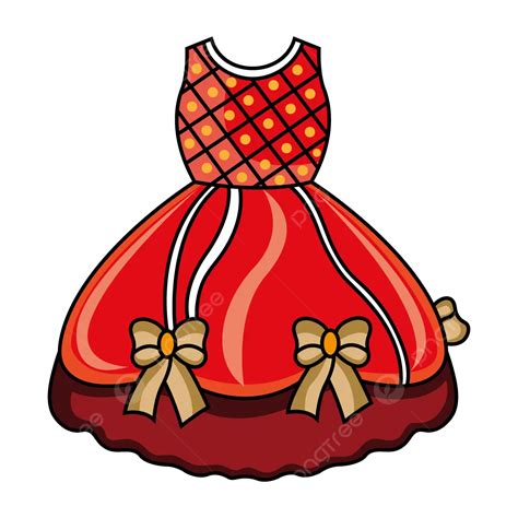 Beautiful Decorated Red Dress Vector Red Dress Red Skirt Fashion