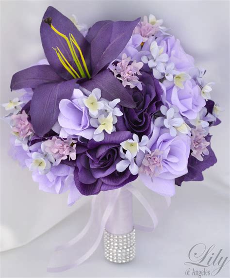 17 Piece Package Wedding Bridal Bouquet Silk Flower