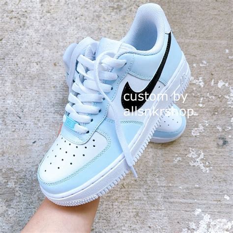 Baby Blue Nike Air Force Low Etsy