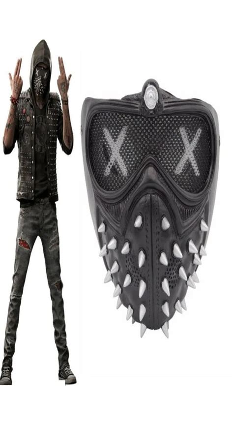 Game Watch Dogs 2 Wd2 Mask Marcus Holloway Wrench Cosplay Rivet Face