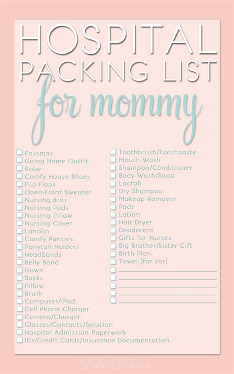 5) give useful baby gifts: My Hospital Bag Packing List for Mom, Dad, Baby | Hospital ...