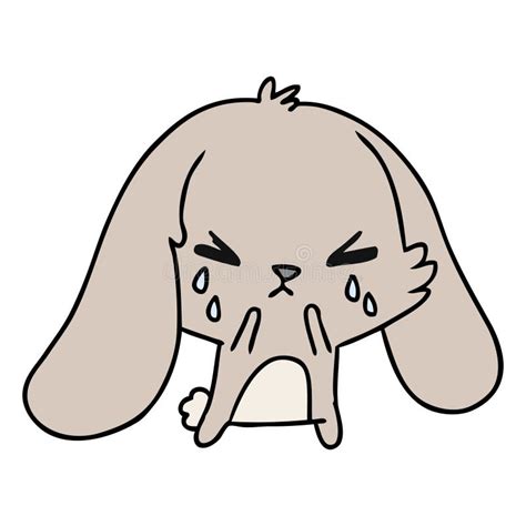 Cartoon Of Cute Kawaii Sad Bunny Stock Vector Illustration Of Drawing