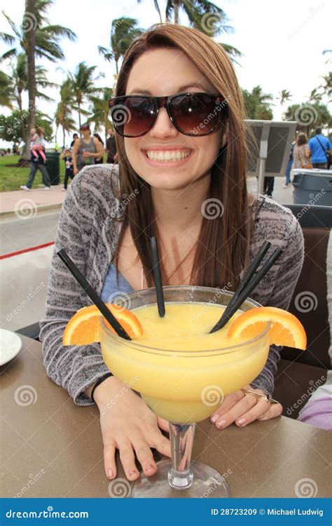 Lady And A Margarita Editorial Stock Image Image 28723209