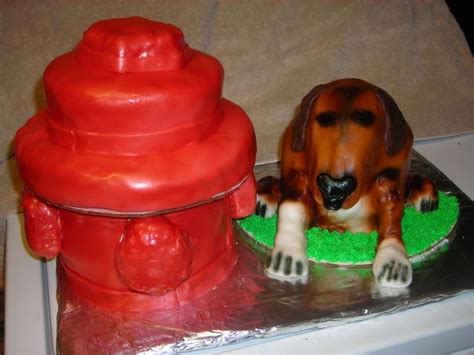 Fire Hydrant With Dog Cake