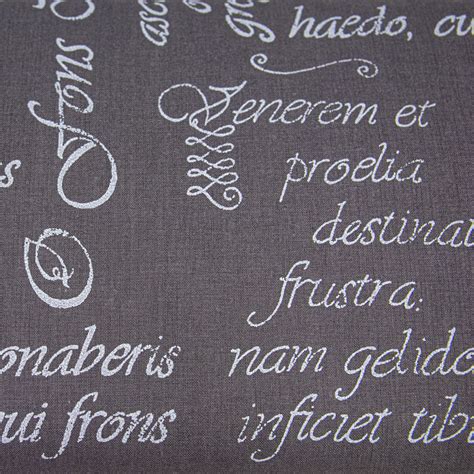 Łacińskie sentencje na graficie - tkanina bawełniana - Pasmasz