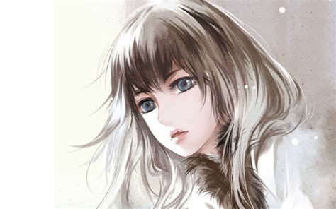 Beautiful Girl Blue Eyes Anime Long Hair Wallpaper